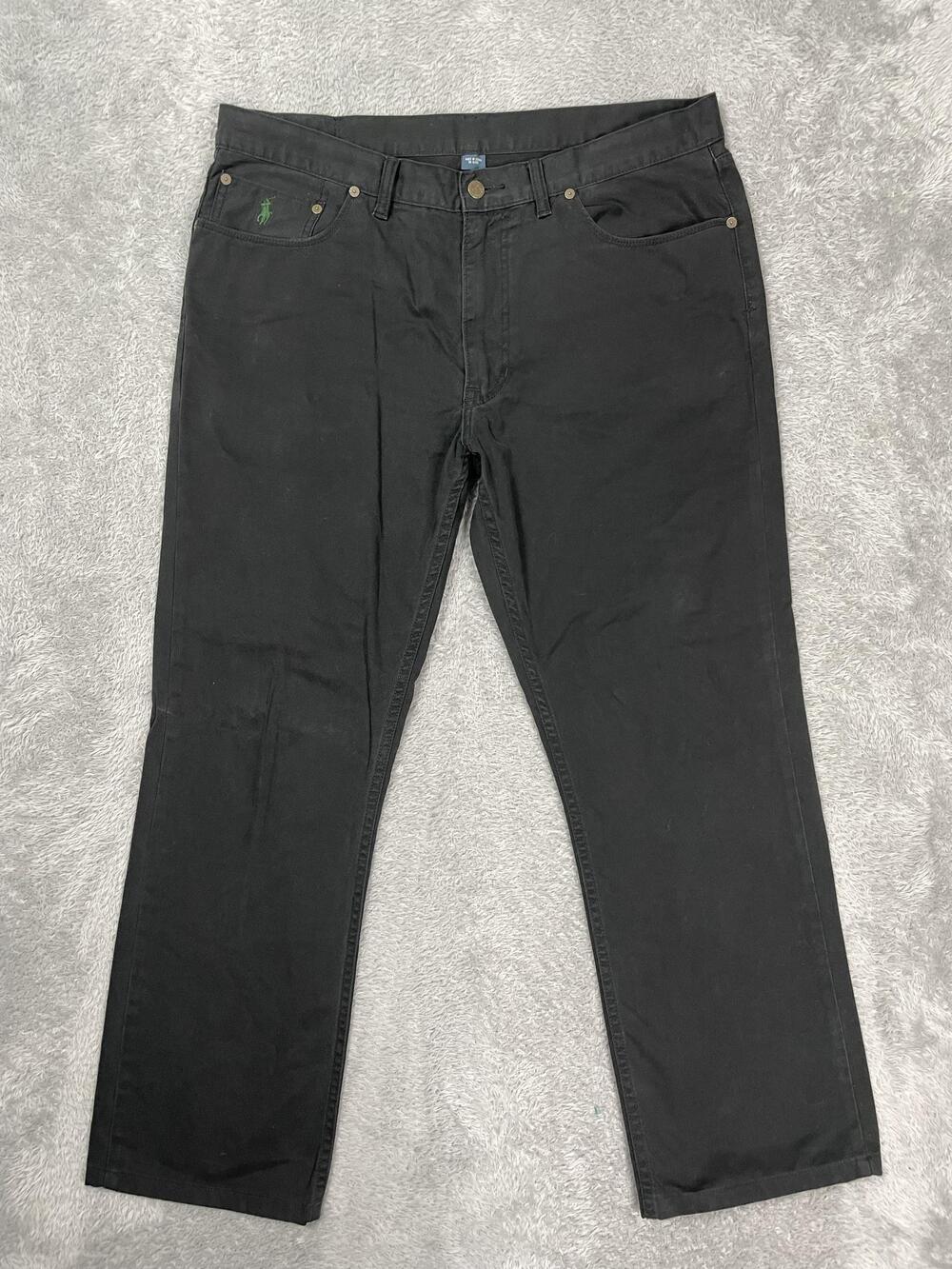 Polo Ralph Lauren 650 Straight Jeans Mens 38x32* Black Regular 100% Cotton Denim